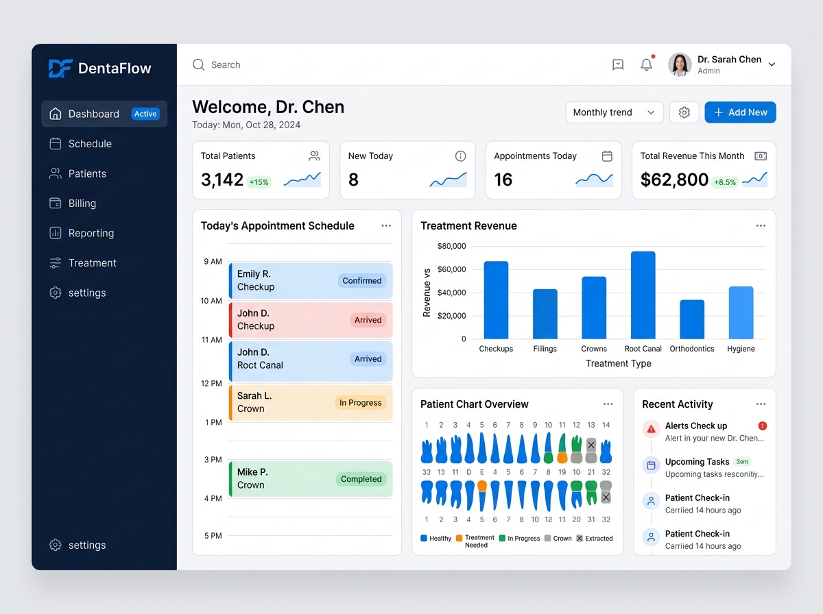 DentaFlow dashboard preview